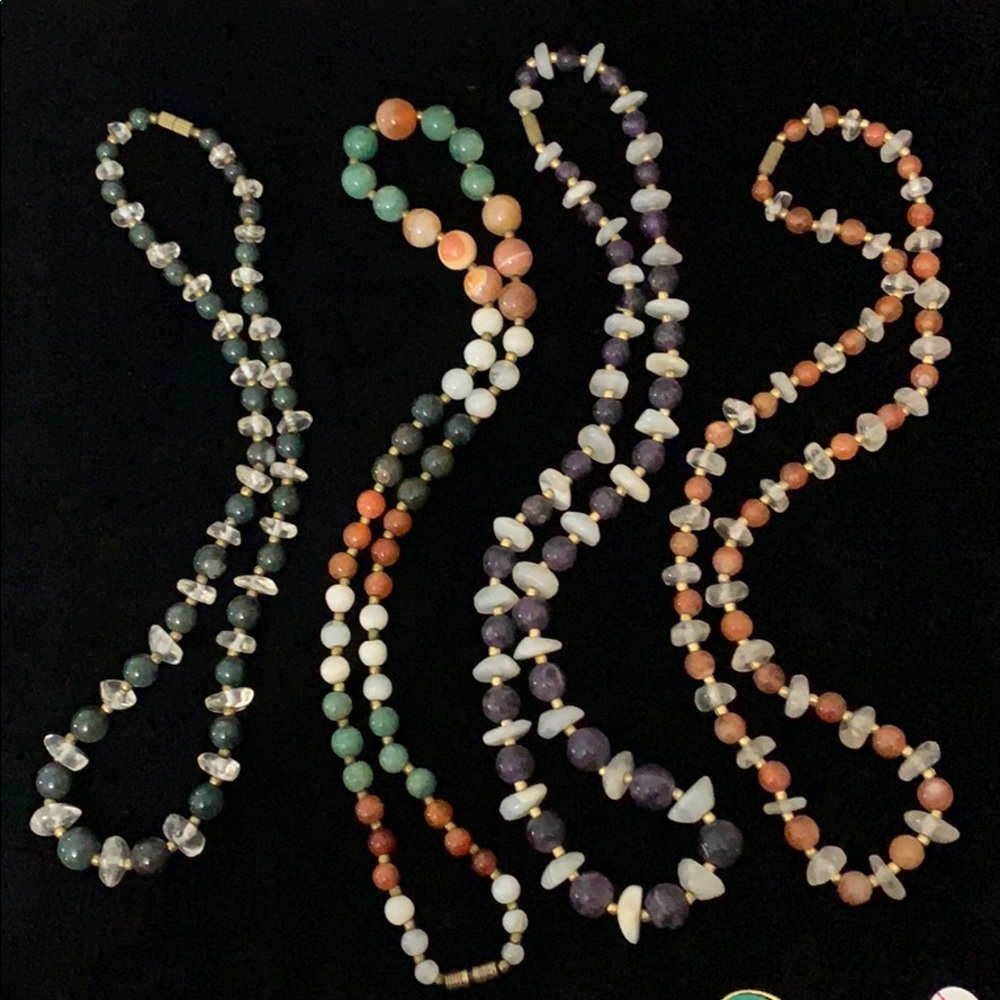 2/$15 - Vintage Stone and glass bead necklaces